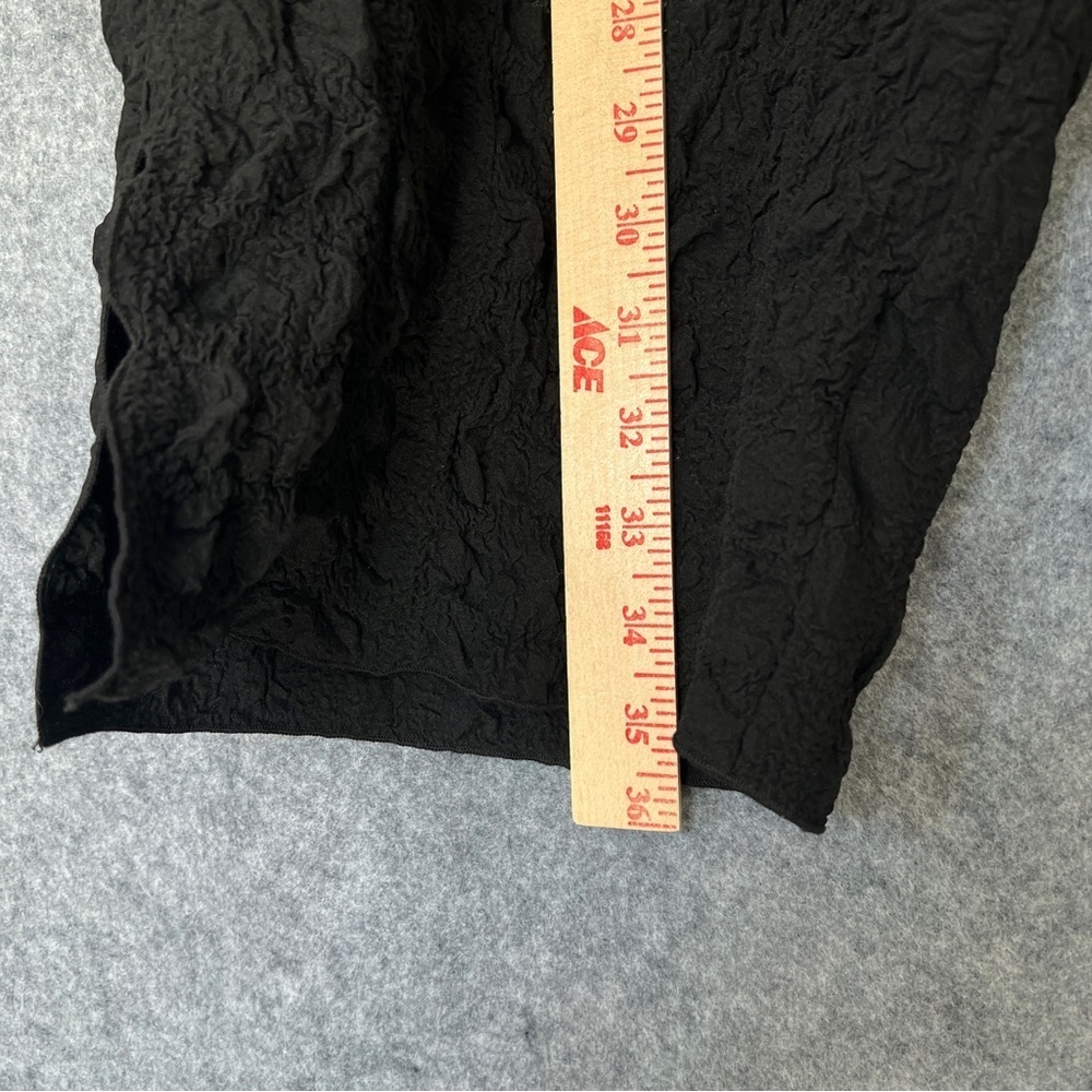 COURTNEY WASHINGTON Cropped Pucker Pants Crinkle Gauze Elastic Stretch Black XL - Picture 12 of 13
